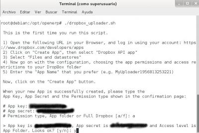 Asistente dropbox uploader