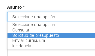 Campo lista de selección 